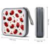FekiLoot Red Ladybug DVD Case,Portable Zipper DVD Storage Case CD Collection Bag EVA Protective Blu-ray Wallet Portable Disc Storage Wallet Bag for Car, Home, Office view 2