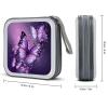 FekiLoot Beautiful Purple Butterfly Art DVD Case,Portable Zipper DVD Storage Case CD Collection Bag EVA Protective Blu-ray Wallet Portable Disc Storage Wallet Bag for Car, Home, Office view 2
