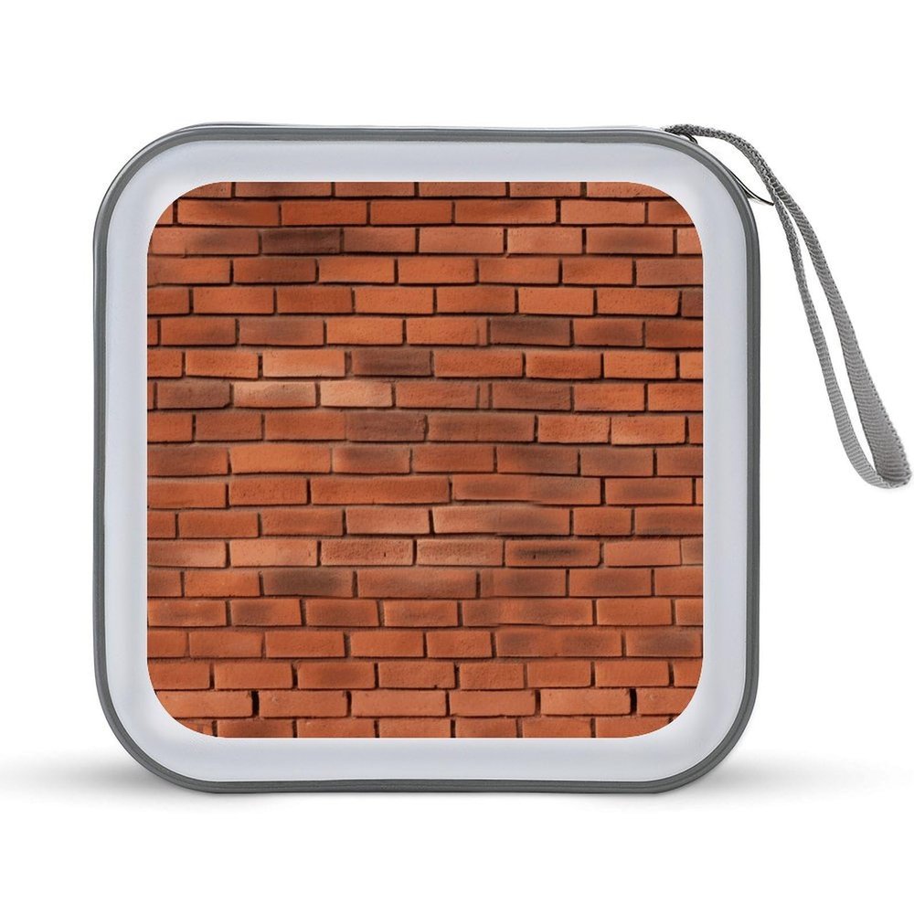 FekiLoot Red Brick Wall Texture DVD Case,Portable Zipper DVD Storage Case CD Collection Bag EVA Protective Blu-ray Wallet Portable Disc Storage Wallet Bag for Car, Home, Office