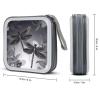 FekiLoot Dragonflies Grey DVD Case,Portable Zipper DVD Storage Case CD Collection Bag EVA Protective Blu-ray Wallet Portable Disc Storage Wallet Bag for Car, Home, Office view 2
