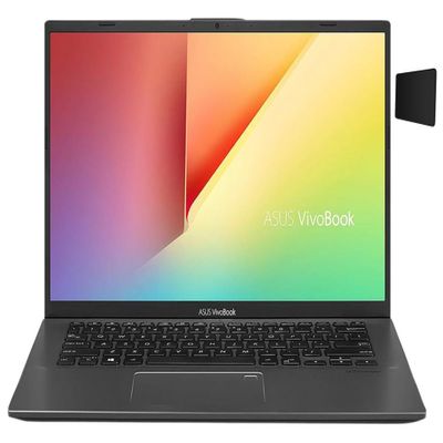 ASUS VivoBook 14 inch FHD Laptop, AMD Ryzen 7 3700U, 12GB DDR4, 512GB SSD, Backlit Keyboard, Fingerprint Reader, AMD Radeon RX Vega 10 Graphics, Windows 11 Pro, Slate Grey with HEX Mouse Pad