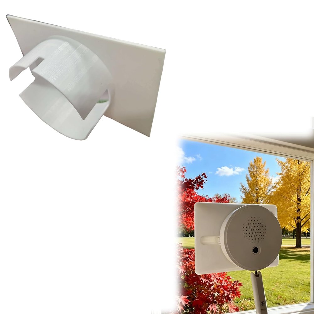 Arbemtuia Compatible with TP-Link Tapo C125 Window-Mount Camera Holder Tape-On Bracket (Snug Fit, Indoor/Outdoor View, Easy Install) (White)