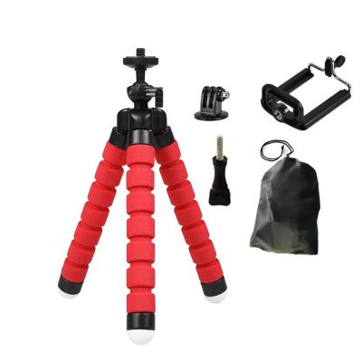 Compatible for GoPro Hero 12-3 Black/MAX, Compatible for YI/Eken/SJCAM/AKASO - Flexible Mini Octopus Tripod Action Camera Accessory(Red 5PC)