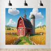 Trykid 17x10ft Farm Backdrop Rustic Red Barn Scene with Animals Wheat Field Photography Background for Birthday Party Kids Baby Shower Decoration Photoshoot Studio Props Fabric view 1
