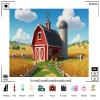 Trykid 17x10ft Farm Backdrop Rustic Red Barn Scene with Animals Wheat Field Photography Background for Birthday Party Kids Baby Shower Decoration Photoshoot Studio Props Fabric view 3