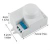 Adjustable Microwave Motion Detector with 360 Coverage, 1-10M Range, 10s-12min Timer, IP20 Protection, Works with 1000W Incandescent/700W CFL/150W Halogen-Lamps view 3