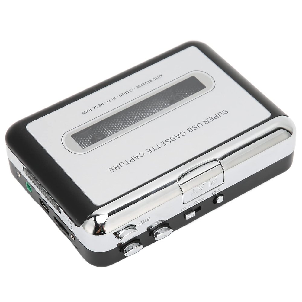 SUNGOOYUE Portable Cassette Player to MP3 Converter with USB Power, ABS Material, Headphones, Software Included, for PC and Laptop Audio Recording