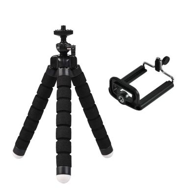 Compatible for GoPro Hero 12-3 Black/MAX, Compatible for YI/Eken/SJCAM/AKASO - Flexible Mini Octopus Tripod Action Camera Accessory(Black 2PC)