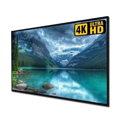 92-Inch Anti Light Projector Screen, 16:9 4K/8K Ultra HD, 3D Projection Fixed Frame Screen for Indoor Outdoor Home Theaters, Offices