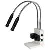 LED Fiber Optic Microscope Illuminator, Dual Gooseneck LED Lights Source, Colour Temperature 6000K, Adjustable Brightness and Aperture Size, for Stereo Zoom Microscopio view 1