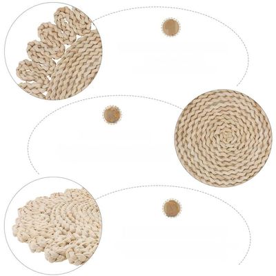 1 Round Straw Woven Coaster, Heat-Insulating, Non-Slip, Handmade Coaster, Practical Table mat, Coaster, Heat-Insulating pad