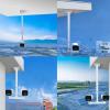 360 Suspended Security Camera Pole, 1.1-9.8ft Telescopic Outdoor Surveillance Poles with Universal Joint, Wall-mount Solar Panels Mounting Bracket(T-shaped,3.0m(9.8ft)) view 3