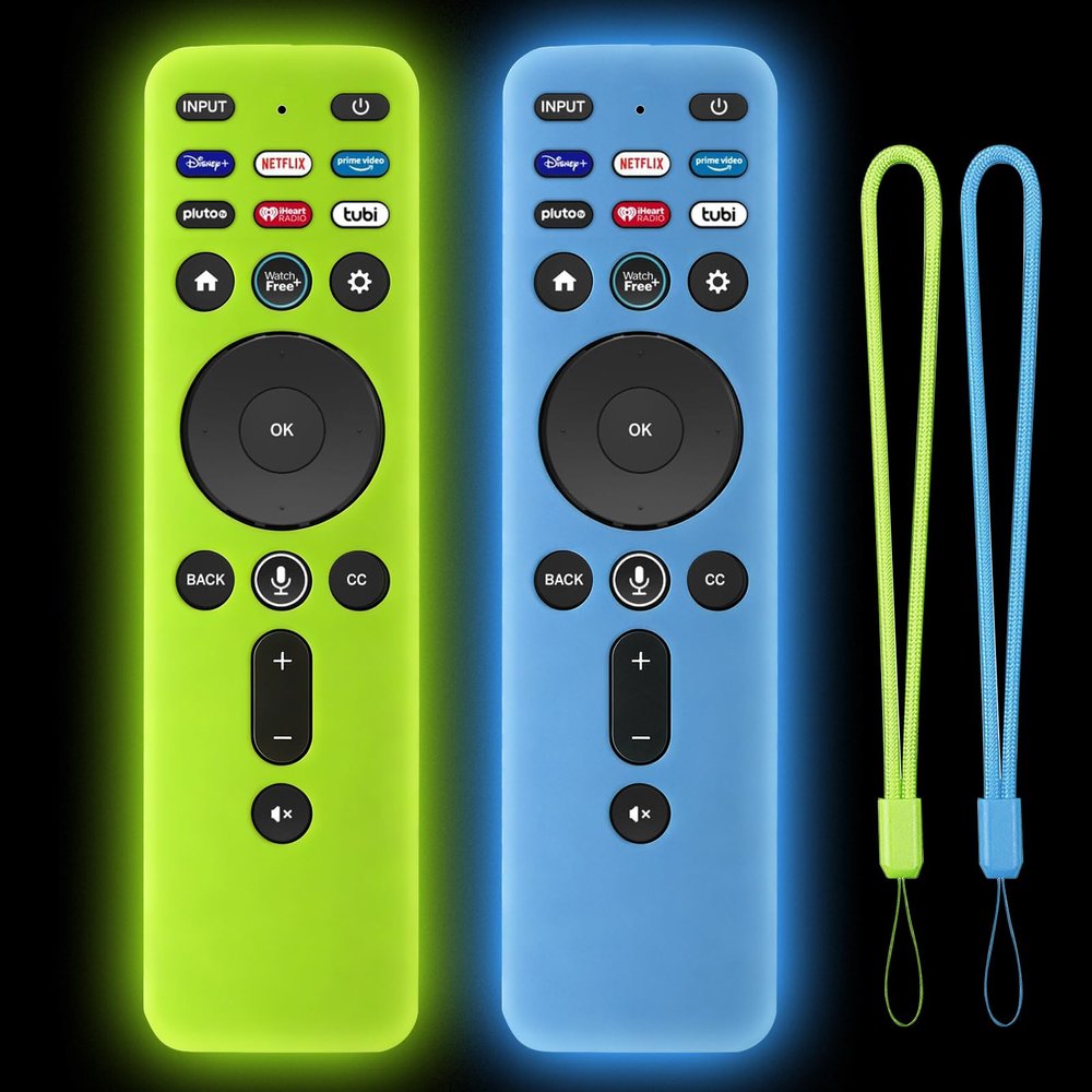 [2Pack] Climberer Cover for VIZIO XRT260,Smart TV Remote Control Replacement Glow in Dark Protective Skin Case - Blue & Green (XRT260)