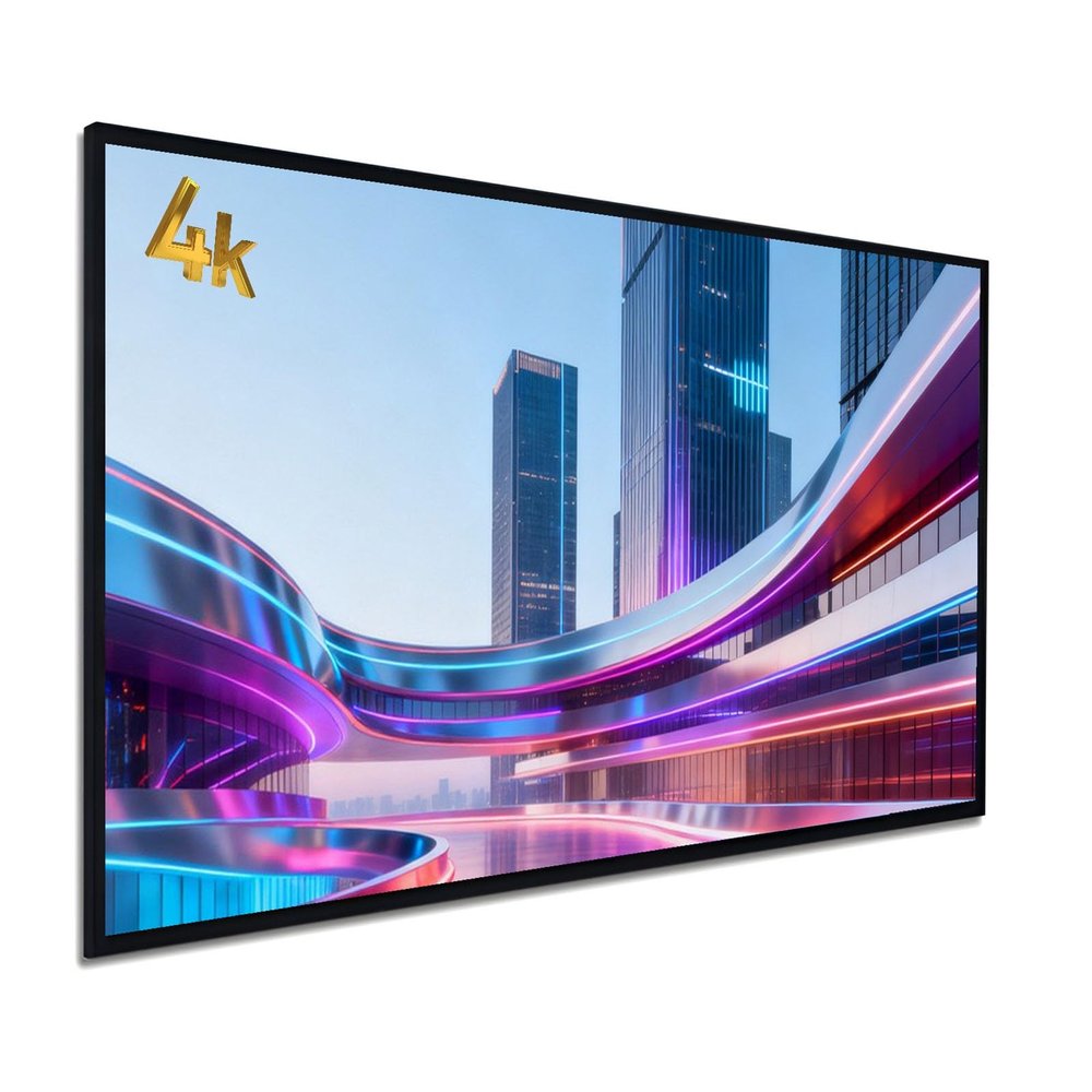 72-Inch Projector Screen, Fixed Frame and Wall-Mounted, 3D Projection, 4K/8K Ultra HD, for Indoor Outdoor Home Theaters Offices