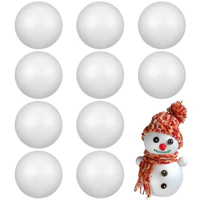 10 Christmas Foam Balls, 6cm in Diameter, White polystyrene Craft Balls, Suitable for DIY Art Projects, Christmas Tree Decorations, Party Decorations.