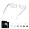 AI Translation Glasses, Bluetooth Eyeglasses with Real-Time Translator for 164 Languages, Photochromic Spring Hinge Bluetooth Glasses with Speakers, Rimless Smart Glasses for Travel/Work/Study(Silver) view 1