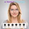 AI Translation Glasses, Bluetooth Eyeglasses with Real-Time Translator for 164 Languages, Photochromic Spring Hinge Bluetooth Glasses with Speakers, Rimless Smart Glasses for Travel/Work/Study(Silver) view 2