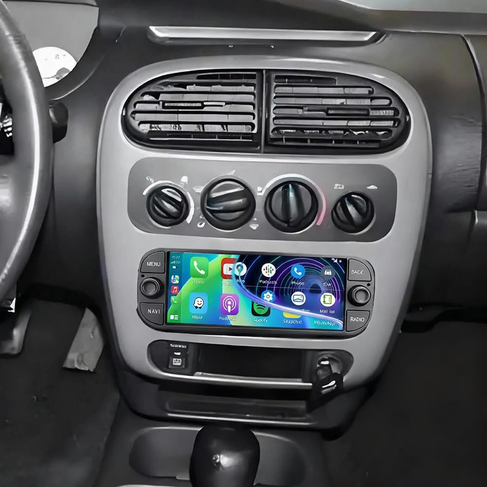 2+32G Double Din Car Stereo for Dodge Neon 2002-2005, 6.86" Touchscreen Car Radio Upgrade for Dodge Neon Head Unit Android 14 Radio with Wireless Carplay Android Auto Backup Camera FM/RDS DSP