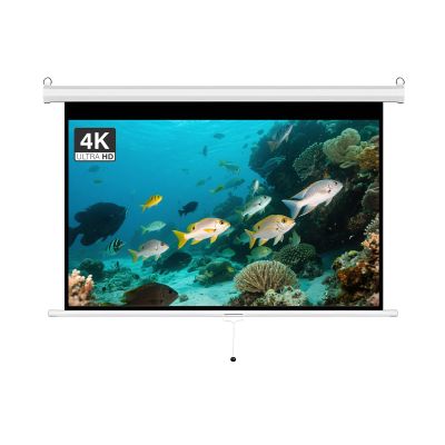 100-Inch Manual Pull-Down Projector Screen, 60-inch Wall-Mounted Movie Screen with Auto-Locking for Indoor Home Theaters(72 inch 16: 9)