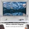 100-Inch Manual Pull-Down Projector Screen, 16:9 3D Projection Movie Screen with Auto-Locking for Home Theater, Ceiling or Wall Mounted view 2
