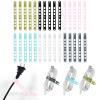 Lantellex 30Pcs Silicone Cable Ties, Office Desk Organizer Accessories, 10Inch Reusable Wire Ties Management with Lock Buckle, Adjustable Charger Cable Strap (Black, Gray, White, Pink, Blue, Green) view 1