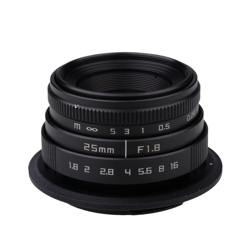 25mm F1.8 Mini CCTV C Mount Wide Angle Optical Lens,Compatible for Canon Eosm Nikon N1 Sony NEX Fuji Olympus Panasonic Mirrorless Camera(for Olympus)