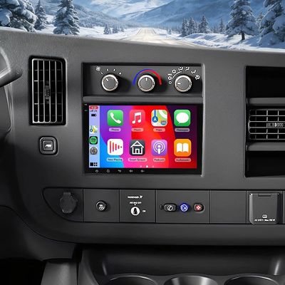 10 inch Android 14 Car Radio for GMC Savana RDS 2008-2024 with Wireless Carplay Android, 2+32G Touch Screen Double Din Stereo for GMC Savana Head Unit Bluetooth WiFi GPS Navigation Mirror Link SWC