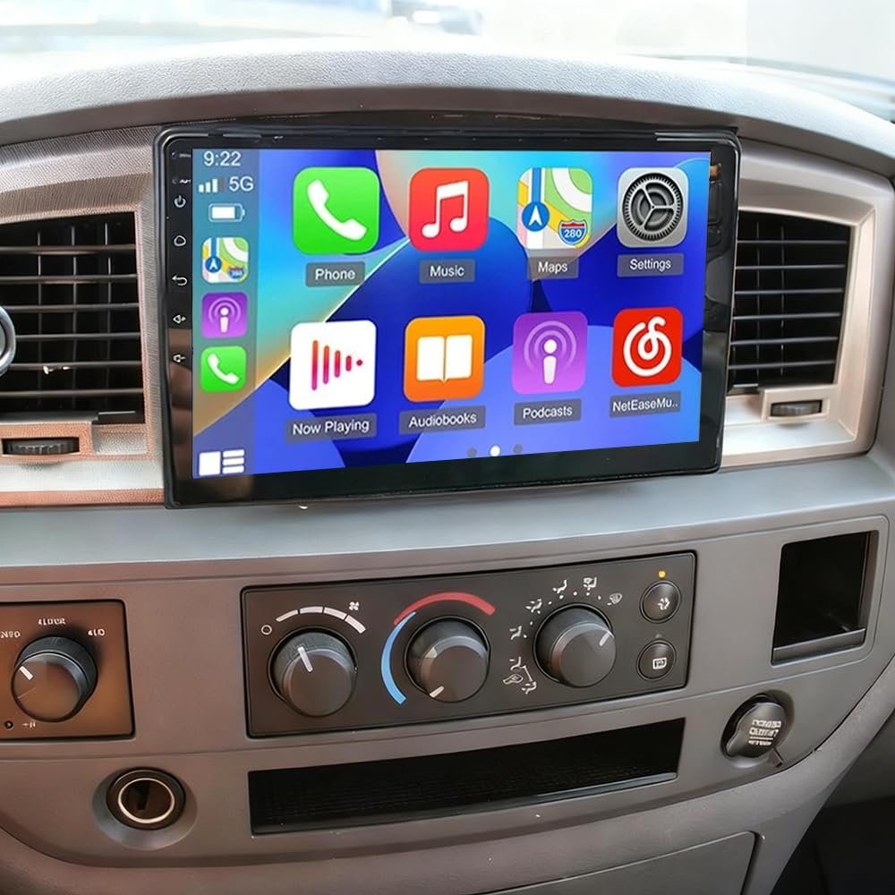 10"Double Din Car Radio for Dodge Ram 1500 2500 3500 2006-2008 with Wireless Carplay Android Auto Touchscreen Upgrade for Dodge Ram Bluetooth Stereo GPS Navigation Head Unit WiFi Mirror Link SWC 2+32G