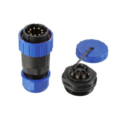 ZBLZGP TY32 9-Pin Solderless Waterproof Connector, Threaded Lock Anti-Looseness Flame-Retardant Shell for Medical Equipment & Smart Home