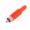 100Pcs Plastic Welding Type Male Plug Female Socket Plug Connector for AV Audio Video Speaker(Red Male) view 1