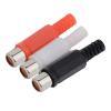 100Pcs Plastic Welding Type Male Plug Female Socket Plug Connector for AV Audio Video Speaker(Red Male) view 3