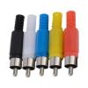 100Pcs Plastic Welding Type Male Plug Female Socket Plug Connector for AV Audio Video Speaker(Red Male) view 4