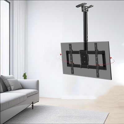 Adjustable Ceiling TV Mount - Rotatable & Tilt Bracket for 39-85" TVs Max VESA 600x400mm Supports 176 lbs - Ideal for Home Theater & Space-Saving Solutions