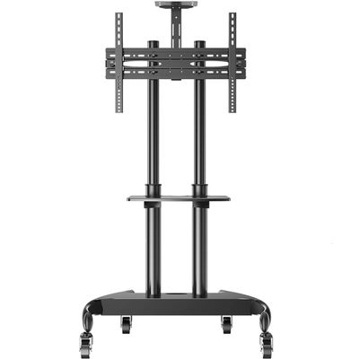 CHENWMZ TV Mounts,Mobile TV Stand, 15 Pitch Fine Adjustment TV Cart Trolly Height Adjustable Floor TV Stand for 32-75 inch Flat Curved TV/Black / 720x700mm