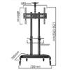 CHENWMZ TV Mounts,Mobile TV Stand, 15 Pitch Fine Adjustment TV Cart Trolly Height Adjustable Floor TV Stand for 32-75 inch Flat Curved TV/Black / 720x700mm view 2