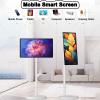 CHENWMZ Smart Touchscreen Monitor with Android OS, Portable TV Stand on Wheels for Home Entertainment view 3