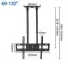 CHENWMZ Monitor Mount,tv Wall Mount, Adjustable TV Mount Bracket, Ceiling TV Mount, 2 Post Single Screen TV Mount, Tilt TV Mount for 60-120 Inch TVs, Ceiling Mount, Max(One Colo view 2