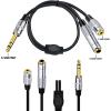 1/4" Male to /4" Female+/8" Cable Stereo Socket Cord Headphone Extension Cable Replacements view 2