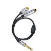 1/4" Male to /4" Female+/8" Cable Stereo Socket Cord Headphone Extension Cable Replacements view 3