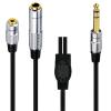1/4" Male to /4" Female+/8" Cable Stereo Socket Cord Headphone Extension Cable Replacements view 4