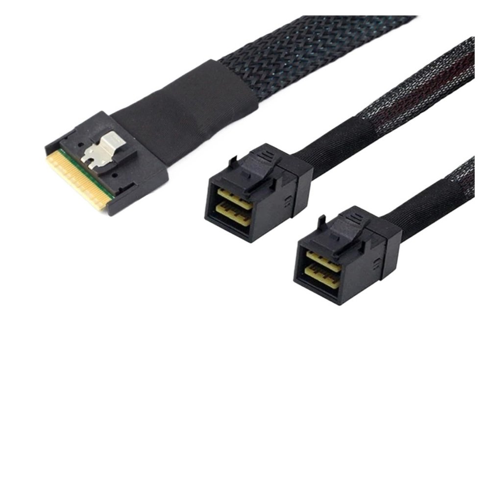 ABKMXZKD MI NI SlimSAS SFF-8654 8i 4.0 to 2X S*A*S HD SFF-8643 Server Connection Cable(0.5m)