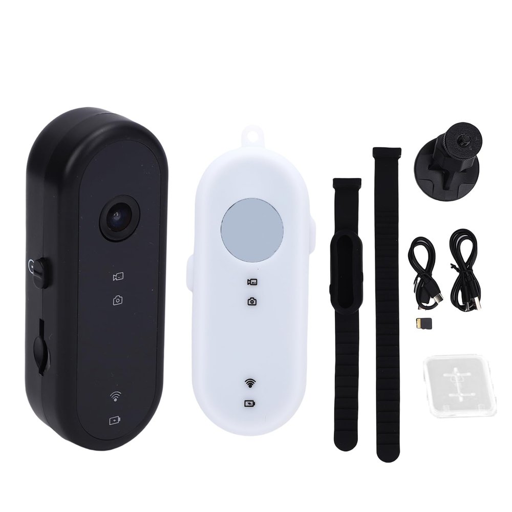 CHEOTIME 1080P Thumb Action Camera, Mini Body Camera Wide Angle Portable Sports Action with 64GB Memory Card Car Mount for Travel WiFi for Cycling Hiking