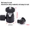 Ball Head Mount Geared Tripod, Mini Aluminum Alloy Ball Head with 1/4 Inch Screw, Compact Black - Durable Construction, Adjustment, Ideal for DSLR and Ring Light (Silver Ball) view 4