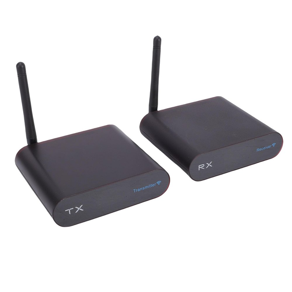 GOWENIC Wireless AV Sender, 2.4GHz 300m Range with Digital Screen and Anti Interference Technology, for PAL NTSC Video Audio 8 Channel Sound Video Sender Plug and Play (US Plug)