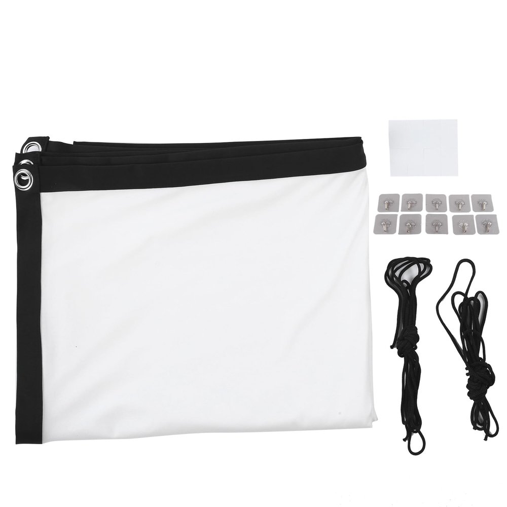 16:9 Projection Curtain, Portable Projector Screen, HD Video Movie Screen with Smooth, Lightweight Foldable Design for Indoor Outdoor Home Theater, Classroom, Conference Pr (100 inch)