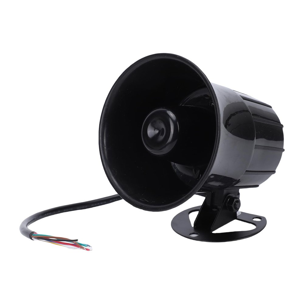 banapoy Wired Alarm Siren Horn, Compact PA Megaphone Speaker, 120dB High Volume Security Siren Horn Megaphone Speaker, Support MP3 Play, for Emergency Vehicles, Marine, Industrial