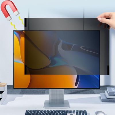 Asixxsix 22 Inch Computer Privacy Screen Filter for Computer Monitor 16:9 Aspect Ratio, Eye Protection Anti Glare Blue Light Protector Film Screen Filter, Magnetic Hanging (Two Pieces)
