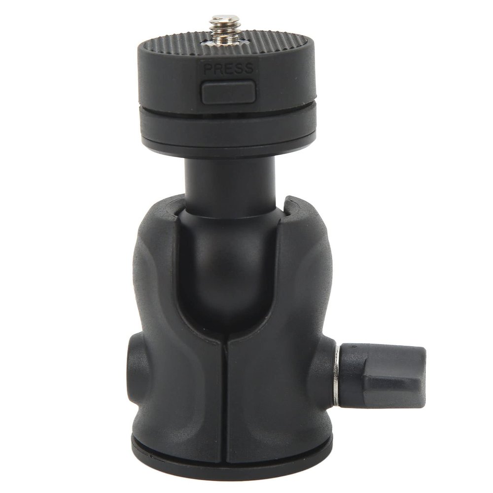 2 in 1 Mini Tripod Ball Head Geared Mount with 360 Degree Rotation, 1 / 4in Screw and Adjustable Phone Clip up to 8cm - Versatile Camera Mount for Tripods, Monopods, and Sliders