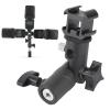 Tbest Triple Hot Shoe Mount Adapter Premium Metal Flash Light Stand Holder Bracket with 3 Adjustable Shoes for DSLR Camera Photography Studio Equipment Black Aluminum Alloy view 1