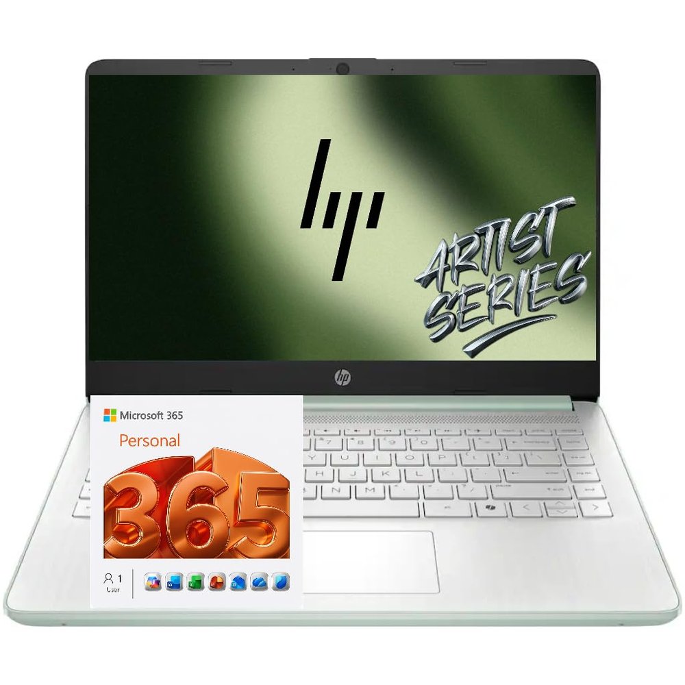 HP 14 Thin & Light Laptop, Intel 4-Core Processor, 8GB RAM, 128GB SSD, Windows 11, w/o Earphone, Student & Home Office